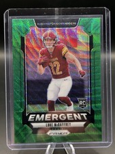 2024 Panini Prizm - Emergent Luke McCaffrey #14 Green Wave Prizm (RC)