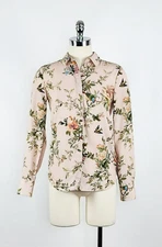 H&M Multicolor Floral Print Button Front Blouse Women's Size 2 (Small)