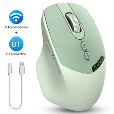 T02 Pro Wireless Mouse OLED Display,Dual Bluetooth/USB Connection,Quiet Design