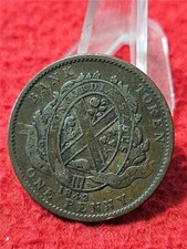 1842 PROV OF CANADA BANK OF MONTREAL Circulated One Penny BANK Token PC-1A#T6767