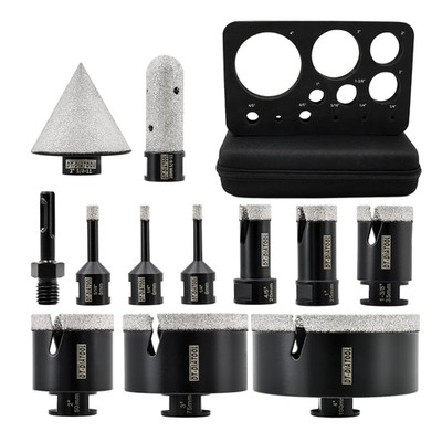 Tile Hole Saw Kit Diamond Core Drill Bits Set 6/6/8/20/25/35/50/75/100Mm & 4/5''