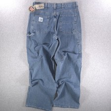 Lee Pipes Carpenter USA Vtg Y2K Street Grunge Wide Leg Denim Jeans 36x32 34x33 