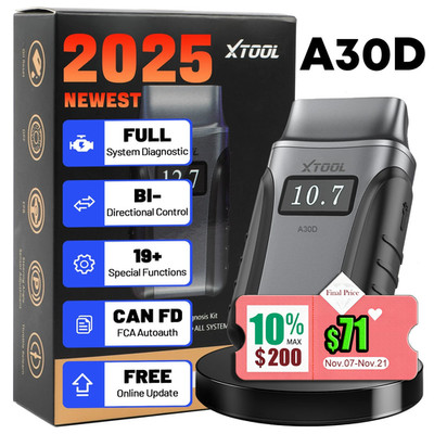 XTOOL A30D OBD2 Bidirectional Scanner Bluetooth Auto Full System Diagnostic Tool