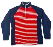 CRAGHOPPERS UK 16 Navy Red Striped Fleece Long Sleeved Woman's MINT