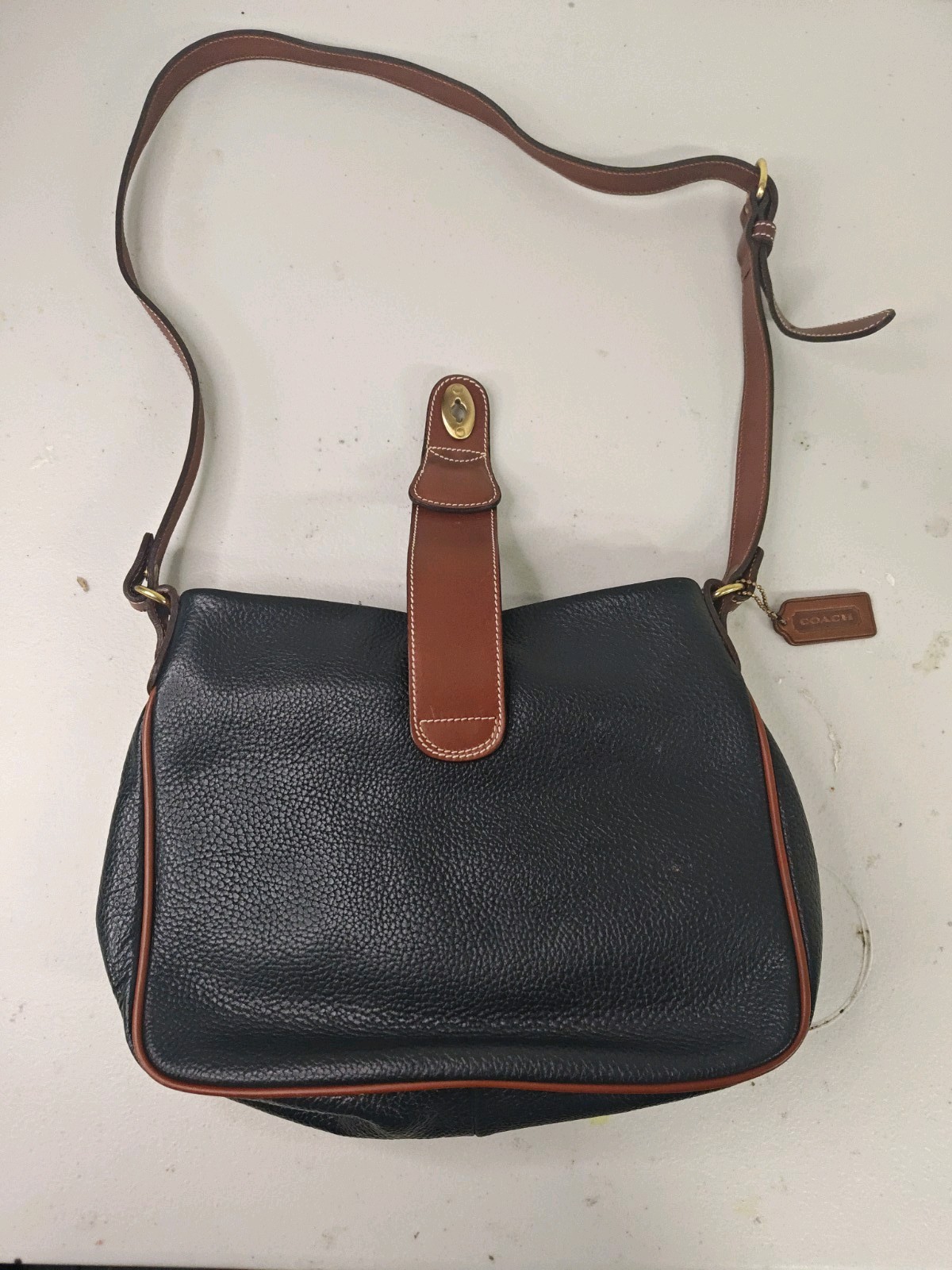 Vintage COACH Sheridan Savannah Bag 4222 Black Pebble… - Gem