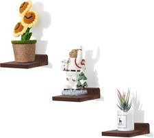 Small Floating Shelf,5x5 Inch Dark Walnut,Set of 3Small Wall Shelves for Bedroom