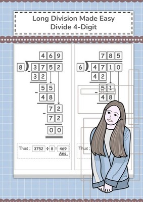 Long Division Made Easy Divide 4-Digit: Mathematics dividing number | for 3-4 gr