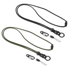 20" Neck Lanyard, 2 Pcs Breakaway Badge Lanyard, Green/Black