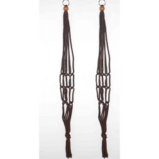 30 In. Brown Polypropylene Macrame Plant Hangers 2-Pack 