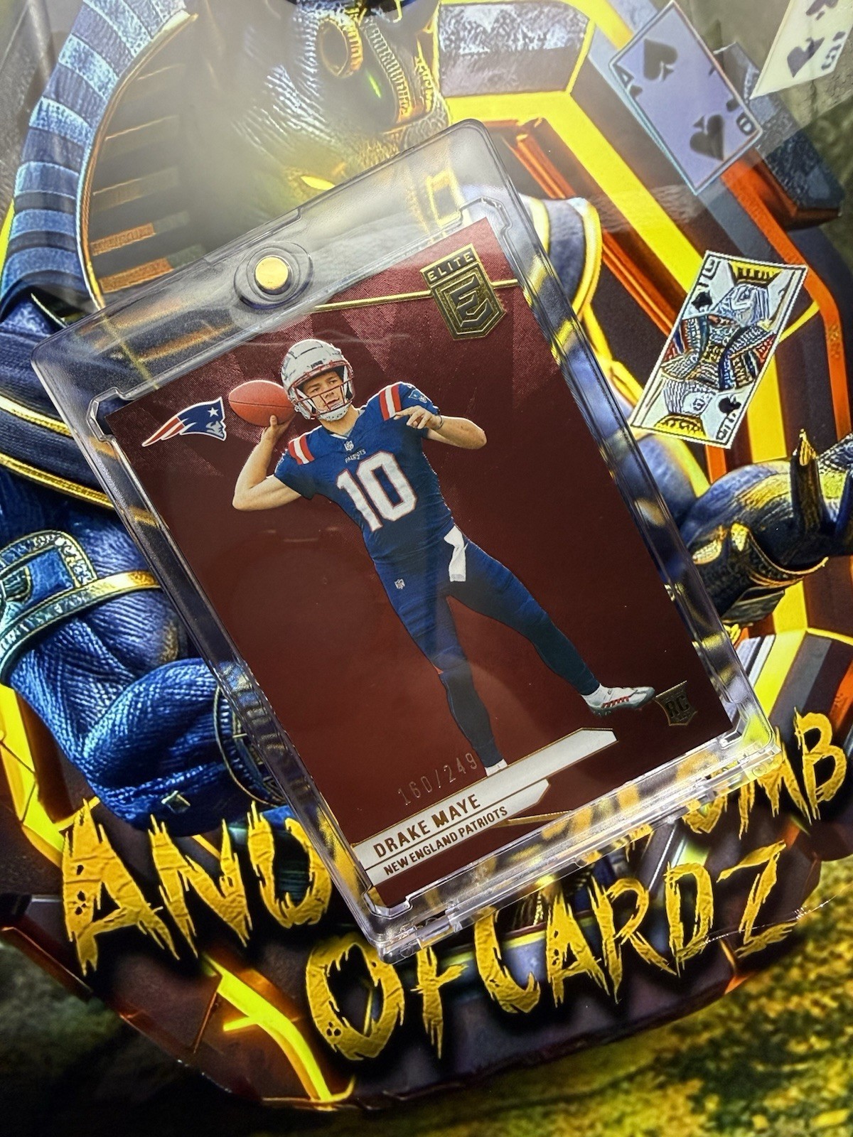 Drake Maye (RC) 2024 Elite Football (Maroon Foil) #/249- New England Patriots