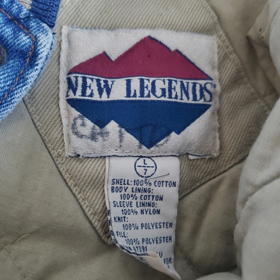 Chaqueta Bomber Vintage Años 90 Nuevas Leyendas Niños Denim y Caqui Talla Grande 7 Foto 4 de 4