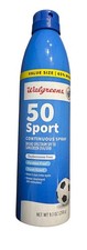 Walgreens Sport SPF 50 Sunscreen Continuous Spray 9.1 oz Value Size New 1.54 per gallon