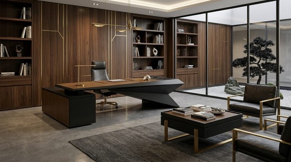 Executive BüRo Set Schreibtisch Couchtisch Design Luxus Arbeitsplatz-image