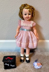 1950's Ideal Shirley Temple Doll ST-19-1 In Original Box & Clothes & Black Case