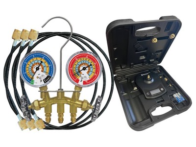 Mastercool 98202-A KIT 2 - Package with 33524-TP Brass 2-Way Manifold and