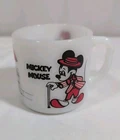 Mickey Mouse Minnie White Milk Glass Mug Walt Disney Productions Anchor Vintage