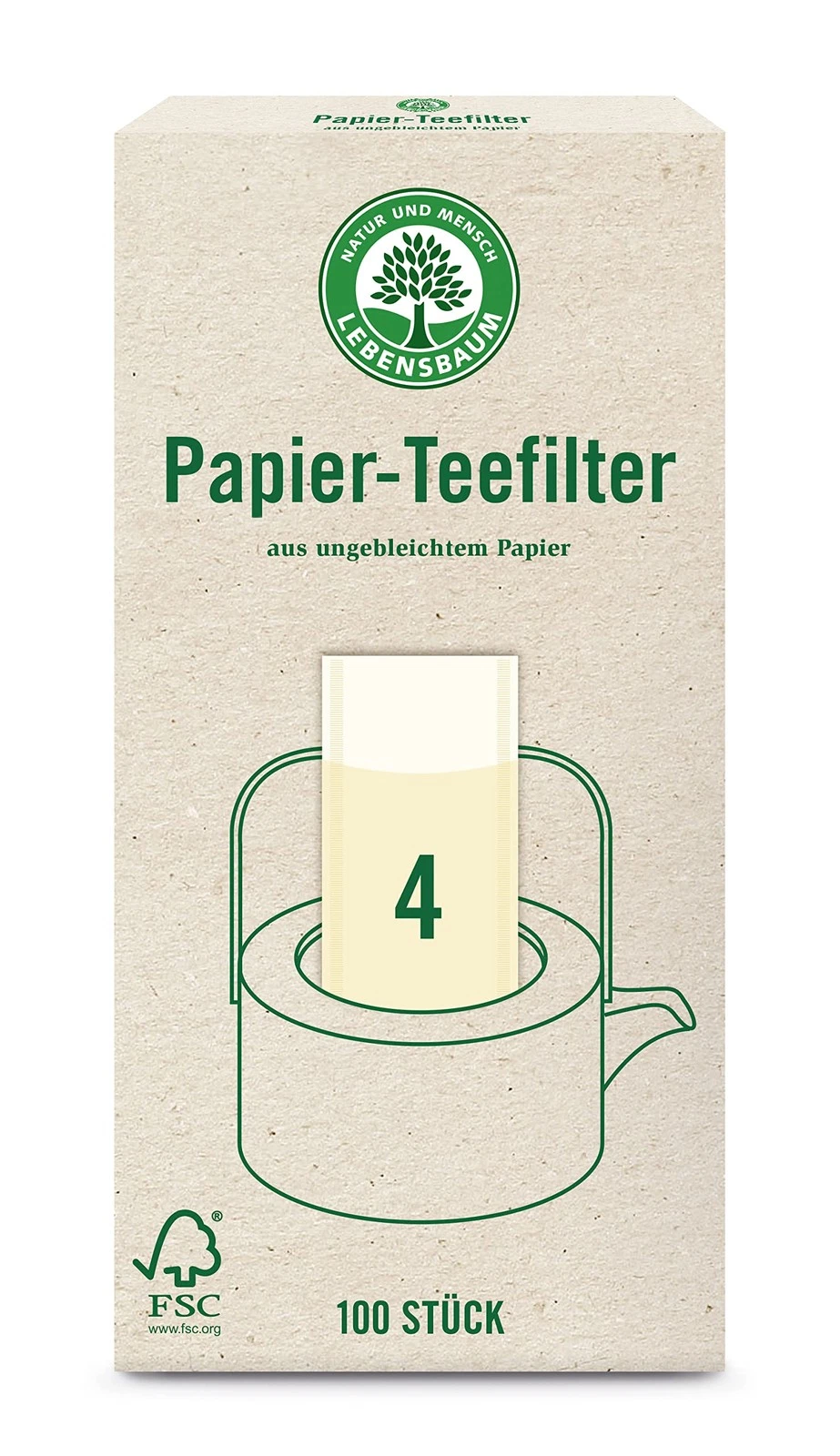 Paper tea filter size 4, tea filter for tasteful & natural tea enjoyment,...