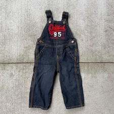Oshkosh B  gosh Toddler Bib Overalls   Dark Wash   Engineer  s Crew   12 Months