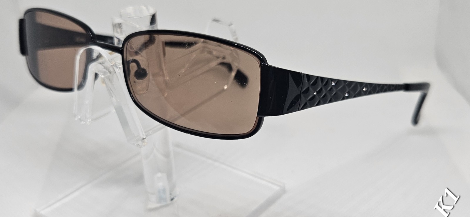 Dereon Rectangular Sunglasses Black Crystal Accen… - image 1