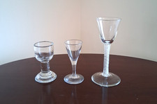 Three Antique Drinking Glasses 18thC-19thC