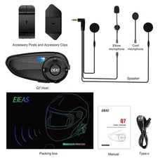EJEAS Motorcycle Intercom Bluetooth 5.1 Interphone Helmet for Riding Skiing