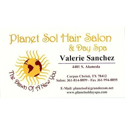 Planet Sol Hair Salon & Day Spa V Sanchez Corpus Christi TX Card STK2-BC5-8
