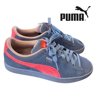 New Puma Kids Girls Suede Valentines Lace Up Purple Pink Sneakers 6.5