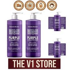 Professional-Quality Purple Shampoo Conditioner for Dull Gray Hair, Color Safe