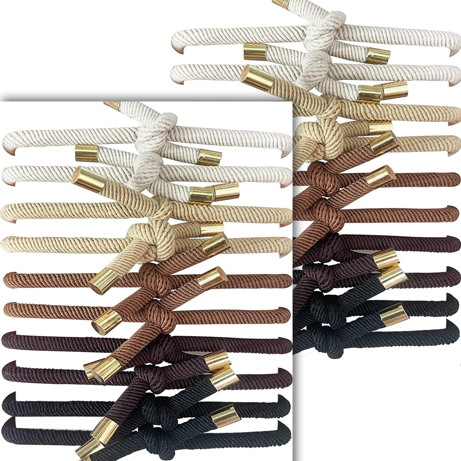 UDeBe SlideProof Knot Hair Tie Bracelets 20-Pack Essentials