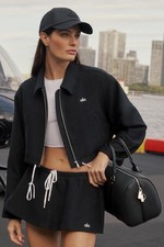 NEW AIo Yoga Set Cropped Fan Favorite Full Zip Jacket Low-Rise Micro Skirt Suit