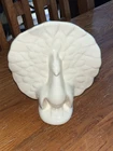 Vintage McCoy Ceramic Peacock Wall Pocket Vase Planter USA MCM Ivory White Bird