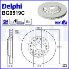 Bremsscheiben Vorne Ø375Mm Belüftet für Audi A4 B9 8W2 8WC Avant 8W5 ab 15->