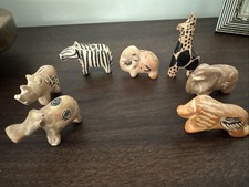 Handcrafted,Kenya 7 Soapstone, Lion, Hippo,Elephants ,Zebra,hippo, giraffe,Rhino