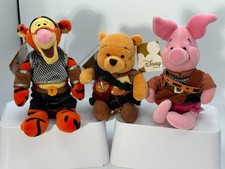 Lot of Disney Store Pooh 8" Highlander Pooh Piglet  Tigger Mini Bean Bag Plush