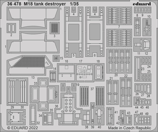 Eduard Accessories 36478 - 1:35 M18 Tank Destroyer For Tamiya - New
