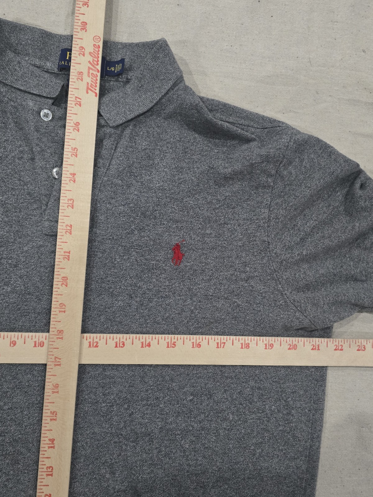 Polo Ralph Lauren Camicia Uomo L Grigio Tinta Unita Pony Polo Manica Corta