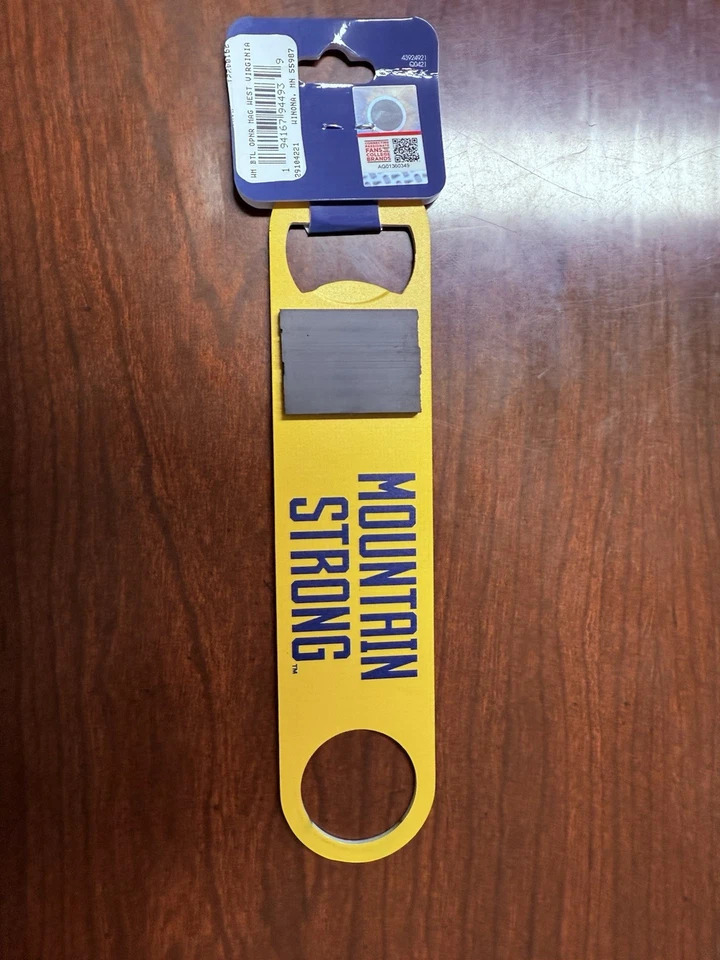 West Virginia Mountaineers Magnetic Bottle Opener Steel Long Neck Heavy Duty WVU - Image 2 of 4