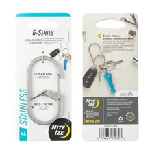 2-PACK- NITE IZE G-SERIES DUAL CHAMBER STAINLESS STEEL CARABINER 4 GS4-11-R6