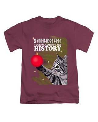 O Christmas Tree Your Ornaments Are History Weihnachten T-Shirt Xmas Katze Top Meme