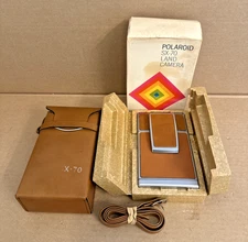 Vintage Polaroid SX-70 Land Camera Leather Folding Instant Box Case Untested