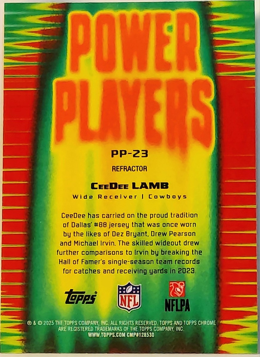 2025 Topps Chrome Football Refractor Power Players CeeDee Lamb