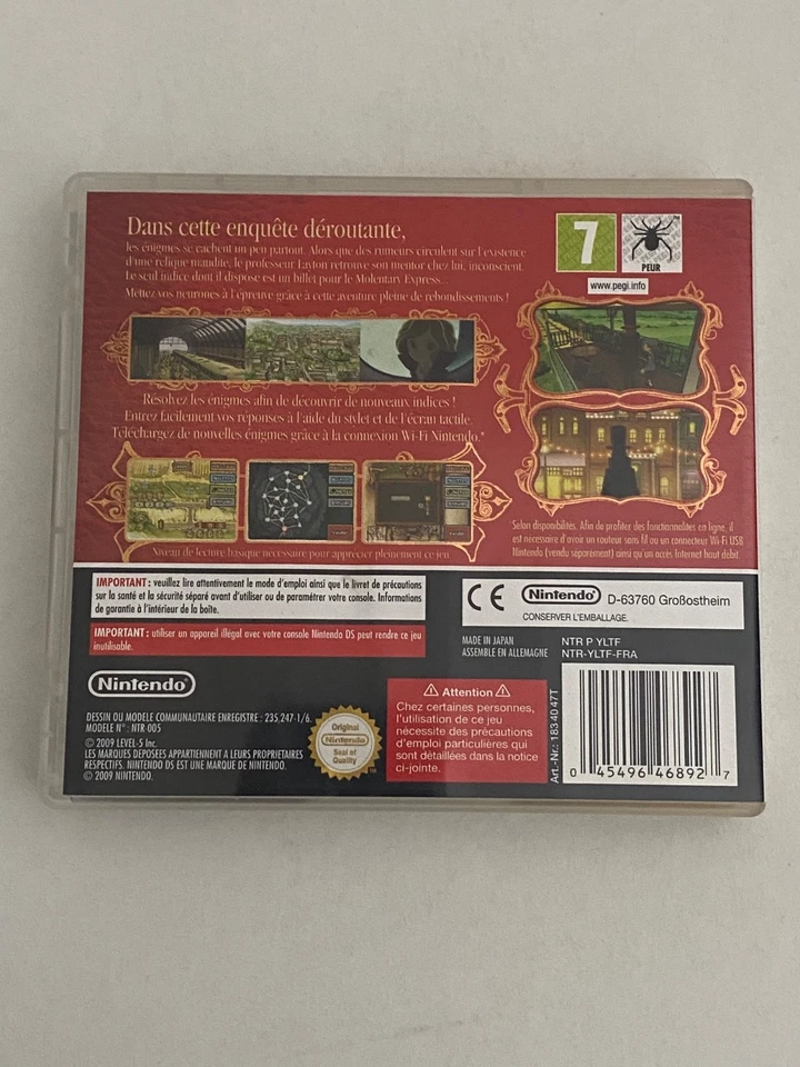 JEU DS - PROFESSEUR LAYTON ET LE BOITE DE PANDORE - NINTENDO - Photo 2/3
