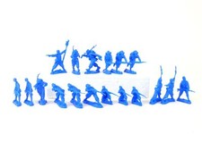American Civil War Northern Zouaves 54mm Blue Plastic Toy Soldiers Lot Of 18