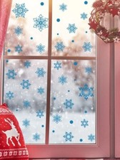 Blue Snowflakes PVC Wall Window Decal Sticker Holiday Christmas Decor 29 piece