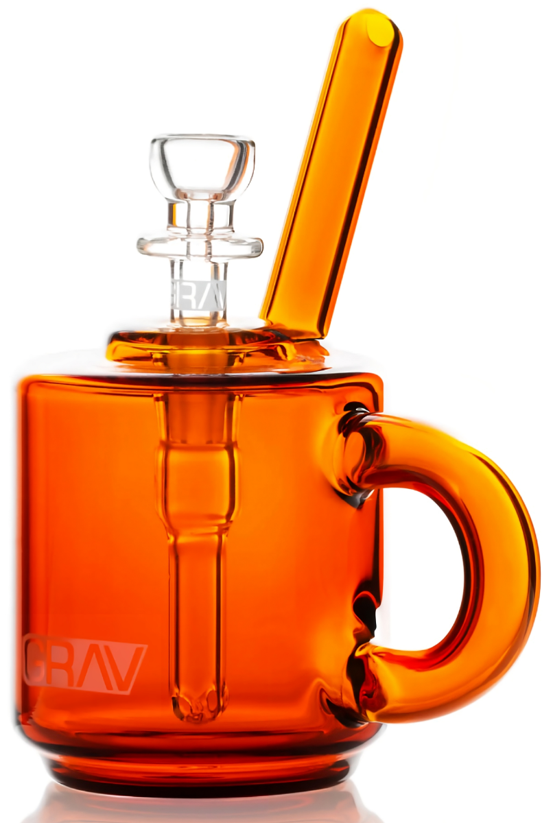 Grav® Coffee Cup Coffee Mug BUBBLER Cup AMBER Borosilicate Glass Free Ship *USA*