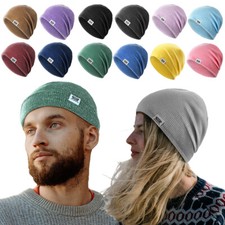 Solid Plain Slouchy Knit Beanie Hat Ski Skull Cap Winter Warm Cap for Men Women