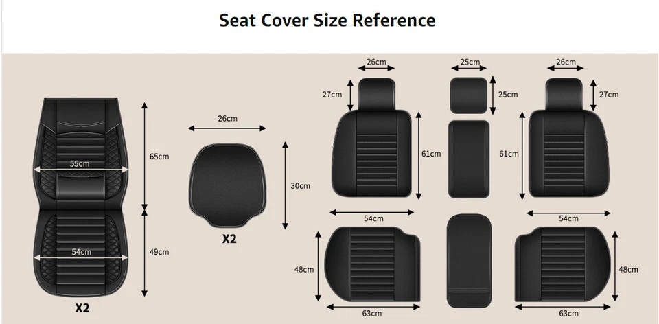 For Kia Spectra 2002-2009 Car 5 Seat Cover Cushion Premium PU Leather Red Lines Foto 2 de 4