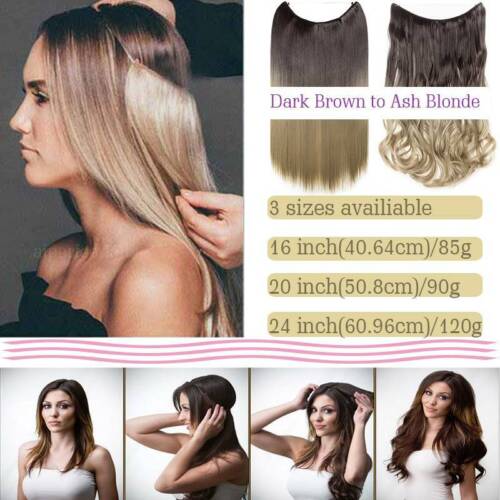 Straight Hidden Invisible Wire In 1pcs Natural Long Thick Hair Extensions Blonde - Picture 28 of 46