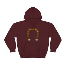 Unisex Horseshoe Equestrian Hooded Sweatshirt Hoodie