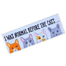 I Was Normal Before The Cats Magnet Pet Portrait Decor Gift 1.5x4.5" Handmade